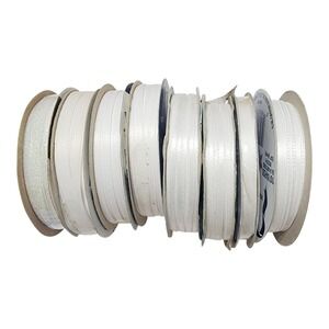 Vintage Mixed White Ivory Ribbon Spool Lot 8 Offray Craft Wedding Floral Satin